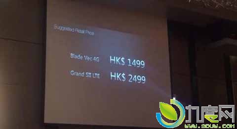 中兴在香港发布两款4G手机:Blade Vec 4G和Grand SII LTE