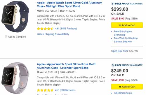 苹果Apple Watch大降价 最高降1000美元