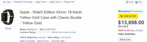 苹果Apple Watch大降价 最高降1000美元