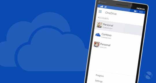 WP版OneDrive应用更新：多个微软帐号切换