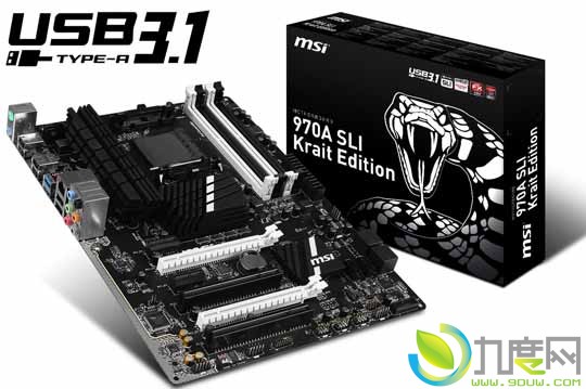 微星发布首款USB 3.1接口AMD主板“970A SLI Krait Edition”