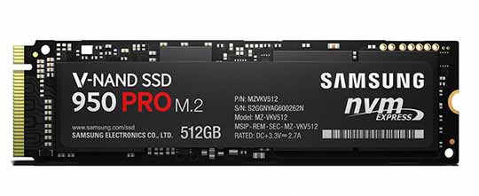 读写可达2.5GB/s！三星发布全新950 PRO SSD固态硬盘