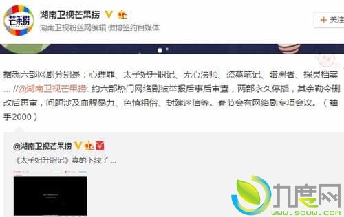 “剧情太污”！《太子妃》《盗墓笔记》等被广电强制下线
