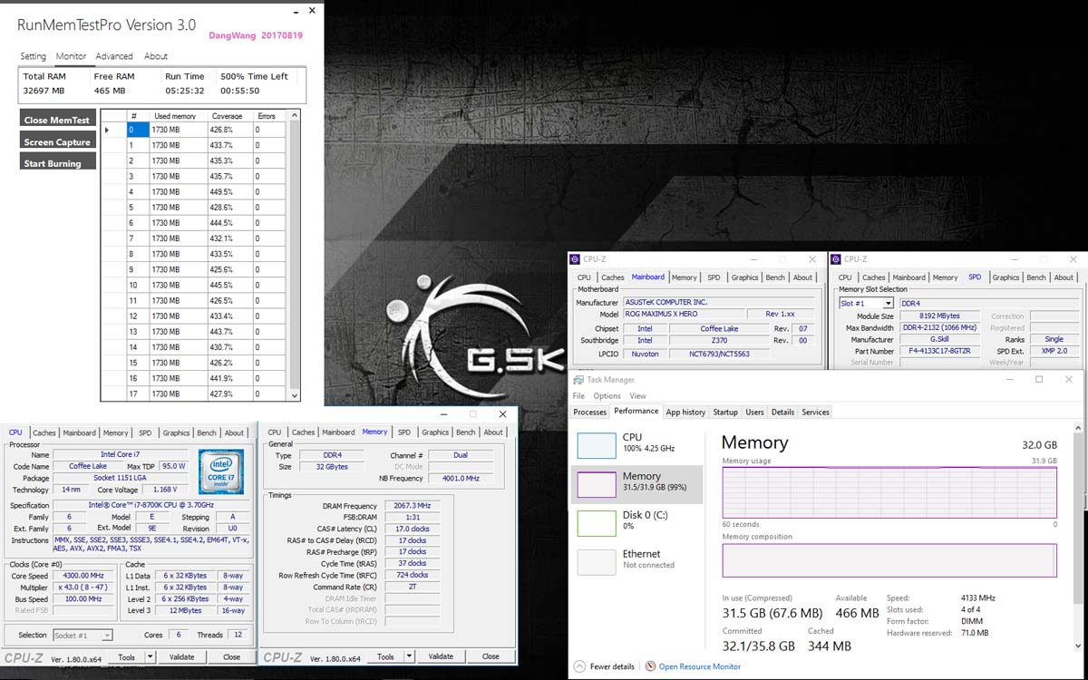 芝奇发布Trident Z RGB幻光戟系列32GB DDR4-4266内存套装