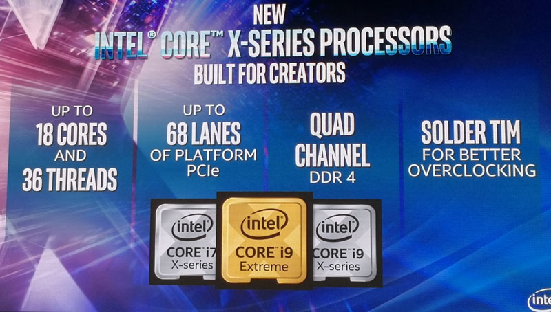 Intel发布新一代发烧级酷睿X系列处理器：18核也毫不逊色AMD 32核心！