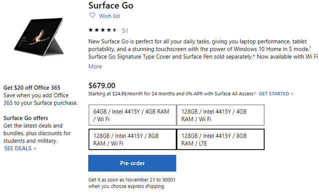 微软Surface Pro 4G版开卖！售价4730元