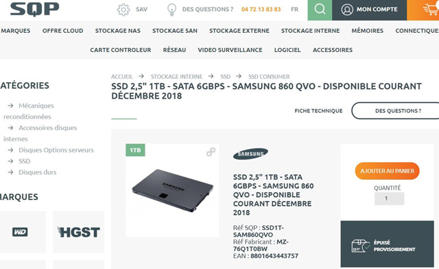三星首款消费级QLC闪存SSD 860 QVO上架：4TB才卖4199元
