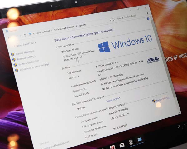 华硕发布新款ZenBook S超极本：配八代i7-8550U处理器+4K屏