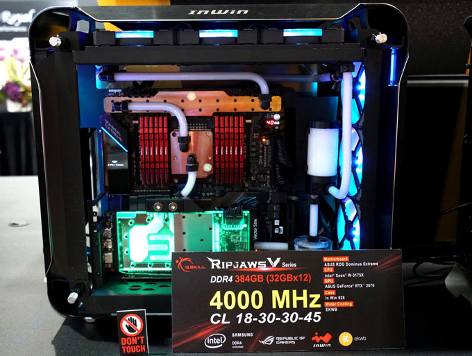 芝奇展示384GB DDR4-4000内存：12条32GB搭配至强W-3175X 28核