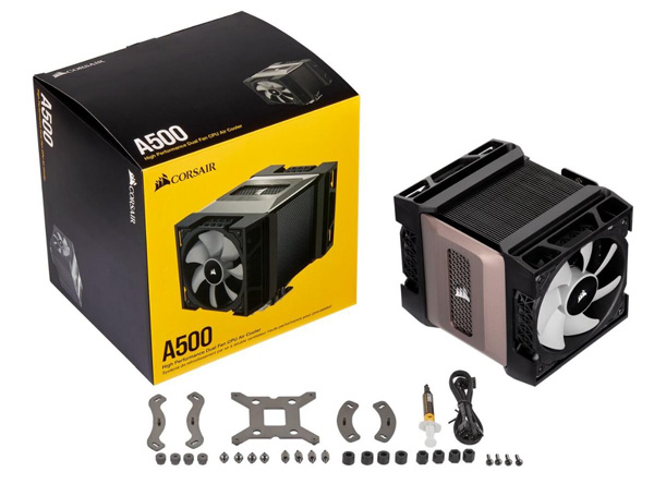 海盗船首款高端风冷CPU散热器A500开卖！250W TDP散热能力