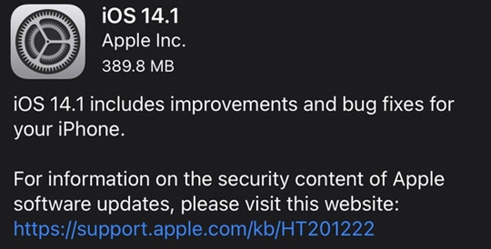 苹果iOS 14.1/iPadOS 14.1正式版发布：使用更加流畅
