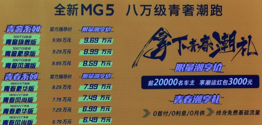 6.79万起售！名爵MG 5正式上市：空间比日产轩逸还大