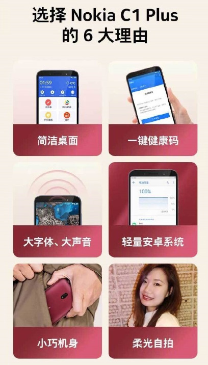 首发499元！诺基亚C1 Plus国行开启预售:搭载Android GO