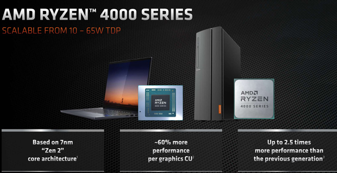 7nm Zen2 APU终于来了！AMD正式发布锐龙4000G/3000G处理器