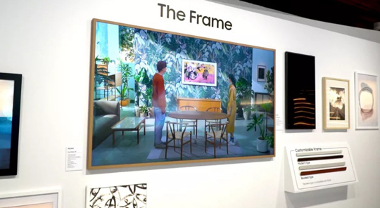 三星发布2021款The Frame画壁电视:仅24.9毫米厚