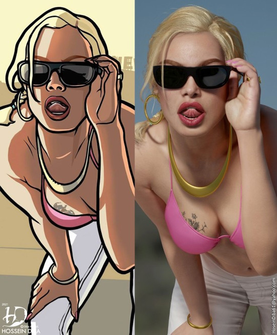 高清呈现《GTA：圣安地列斯》封面女孩！身材火辣姿势诱惑