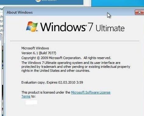 Windows 7 build 7077 x86 