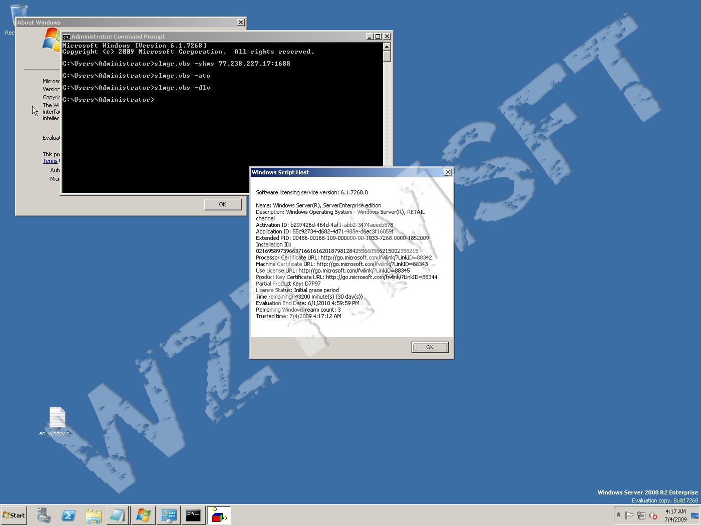 Windows Server 2008 R2 pre-RTM build 7268 x64 