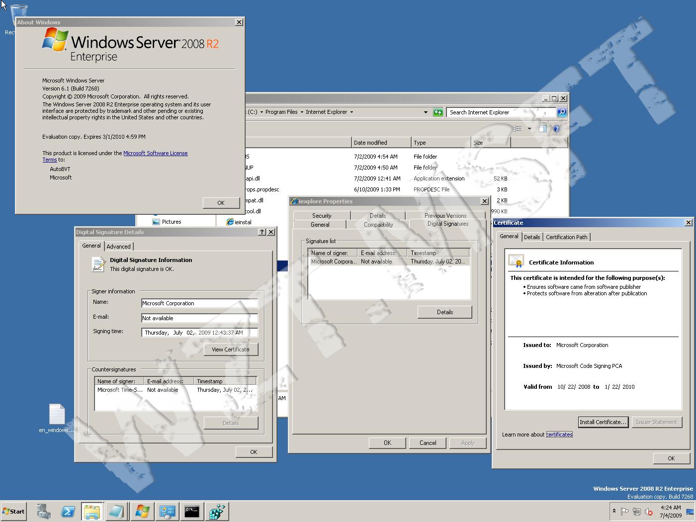 Windows Server 2008 R2 pre-RTM build 7268 x64 