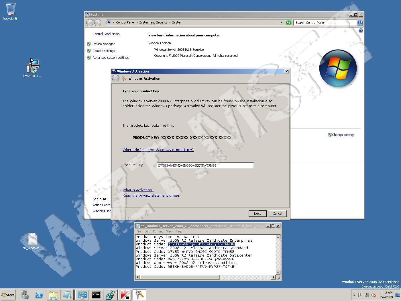 Windows Server 2008 R2 pre-RTM build 7268 x64 