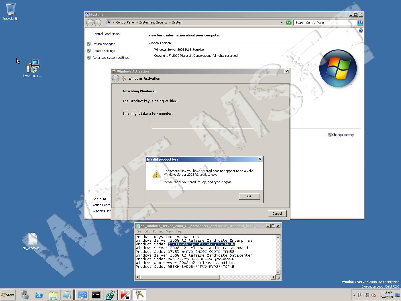 Windows Server 2008 R2 pre-RTM build 7268 x64 