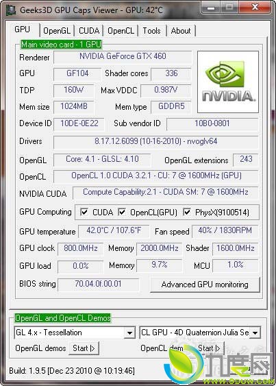 Կʶ𹤾GPU Caps Viewer 1.9.5/ԿӹGPU Shark 0.3.6 ֧Radeon HD 6970/6950