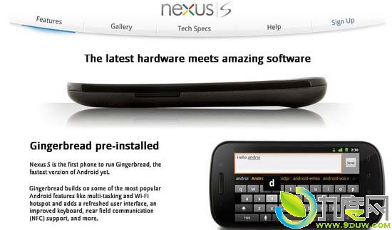 GoogleʽƷֻNexus SAndroid 2.3 Gingerbread