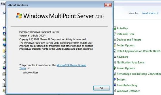 ΢ʽWindows MultiPoint Server 2010 ûͬʱһ̨