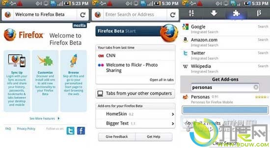 Firefox 9 Beta5 for Android:ԴĻƽ֧