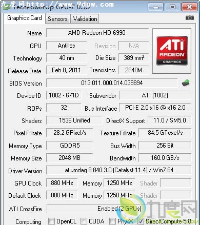 ֧HD 6990 GPU-Z v0.5.2