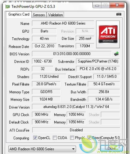 GPU-Z v0.5.3 ֧HD 6790/FirePro V5800