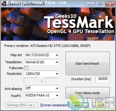 OpenGL 4.0ӲϸֲԹTessMark v0.3.0 ֧NVIDIA FXAAģʽ