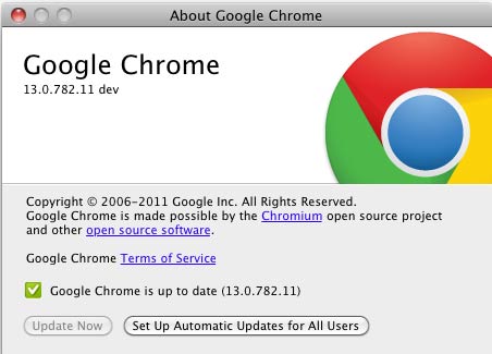 Google Chrome 13µ13.0.782.13