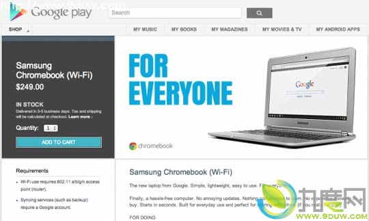 ChromebookʼǱ½Google Play̵ ۼ249Ԫ