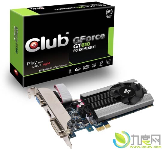 Club 3DƳPCI-E x1ӿڰʽGeForce 610С