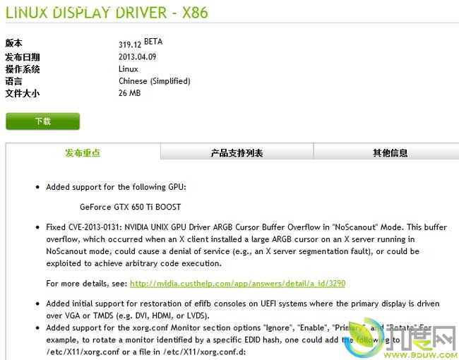 NVIDIALinuxϵͳԿ319.12棺GeForce GTX 650 Ti BOOSTԿ֧֣ͬʱ޸CVE-2013-0131