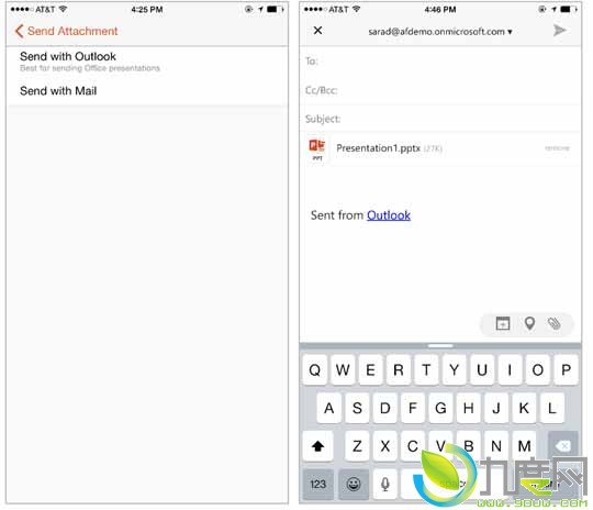 iOSOutlookʼֱ֧Ӵ/༭/Officeĵ