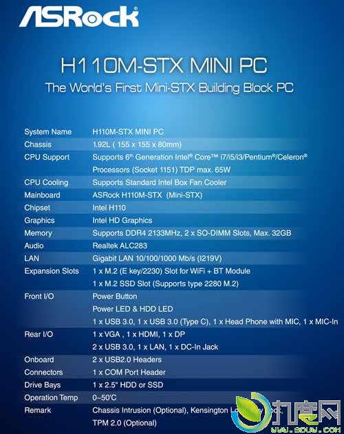 淢ȫ׿Mini-STX“H110M-STX”Լ“H110M-STX MINI PC”