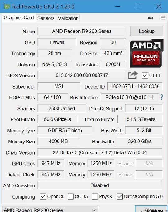 ԿʶGPU-Z 1.20.0޸RX 500 BIOSȡ