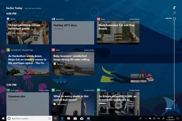 Windows 10 Build 17063ڴ“Timeline(ʱ)”