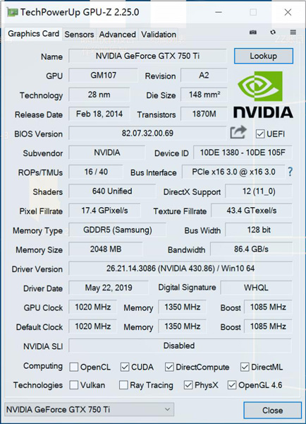 ԿʶGPU-Z 2.25.0֧ʾ׷١VulkanOpenGL