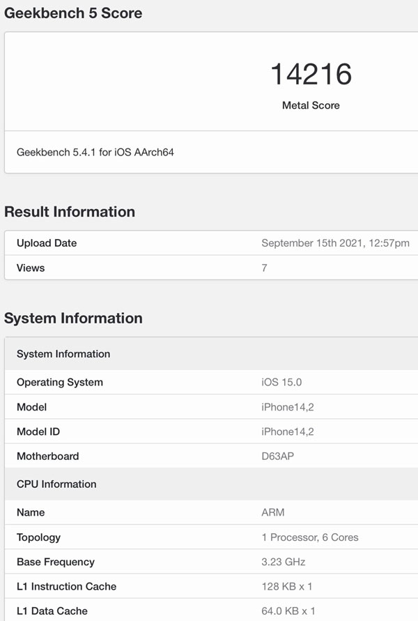 ƻiPhone 13׸Geekbenchֳܷ¯GPUܴ